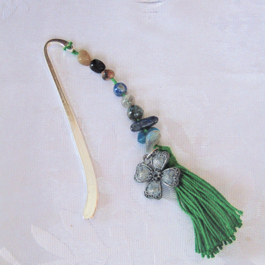 Fleur de chance (argent) - Signet féérique en métal