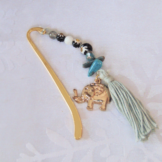 Éléphant doré (doré) - Signet féérique en métal