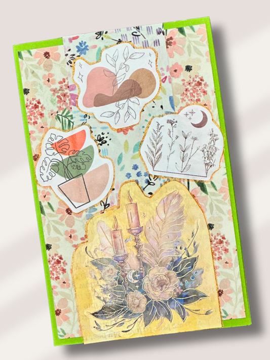 Douce lumière - Carte de souhaits faite à la main