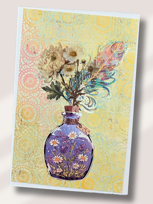 Doux bouquet - Carte de souhaits faite à la main