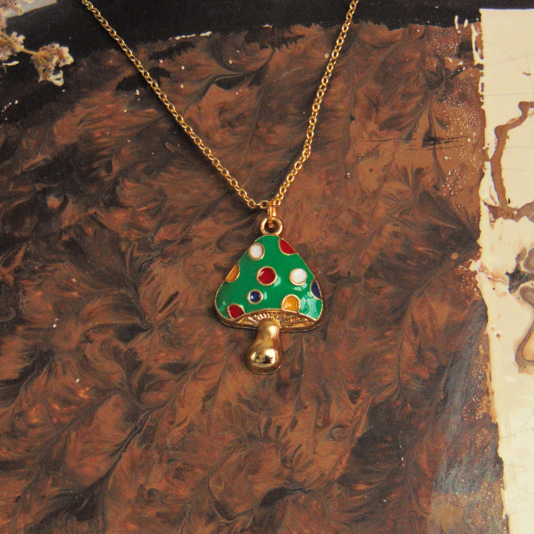 Collier enchanté – Champignons dorés