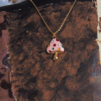 Collier enchanté – Champignons dorés