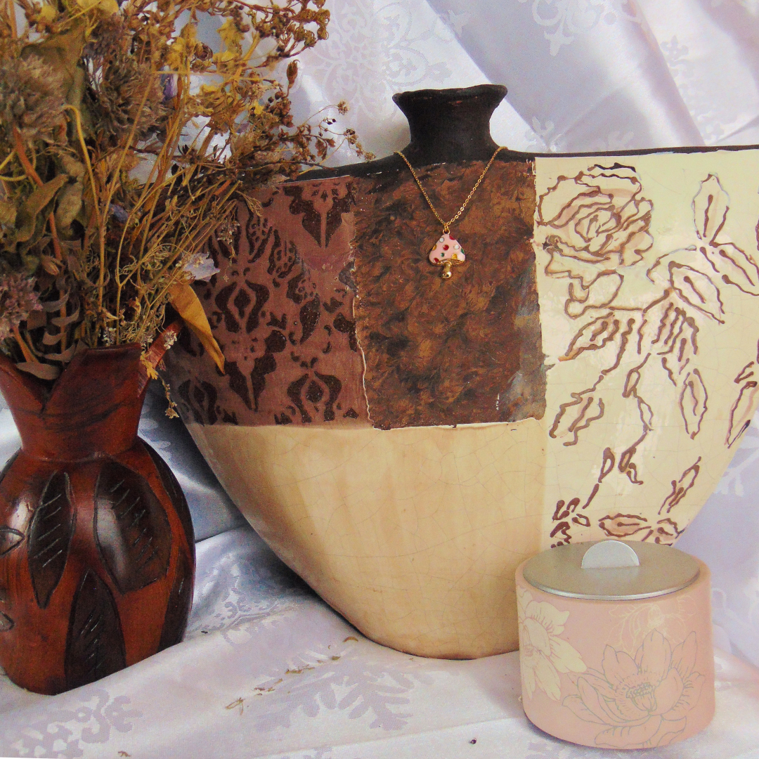 Collier enchanté – Champignons dorés