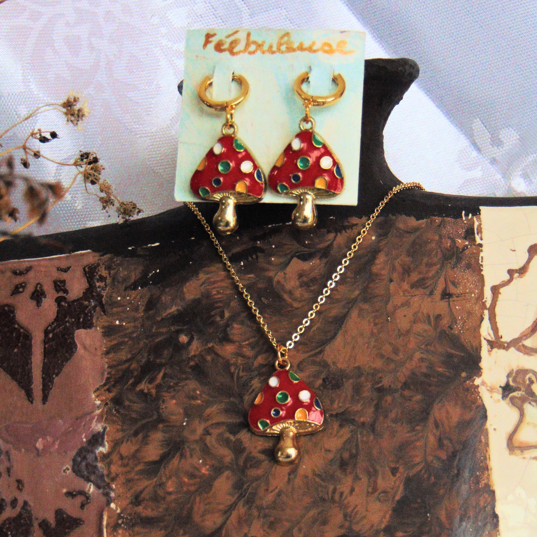 Collier enchanté – Champignons dorés