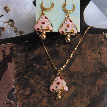 Collier enchanté – Champignons dorés