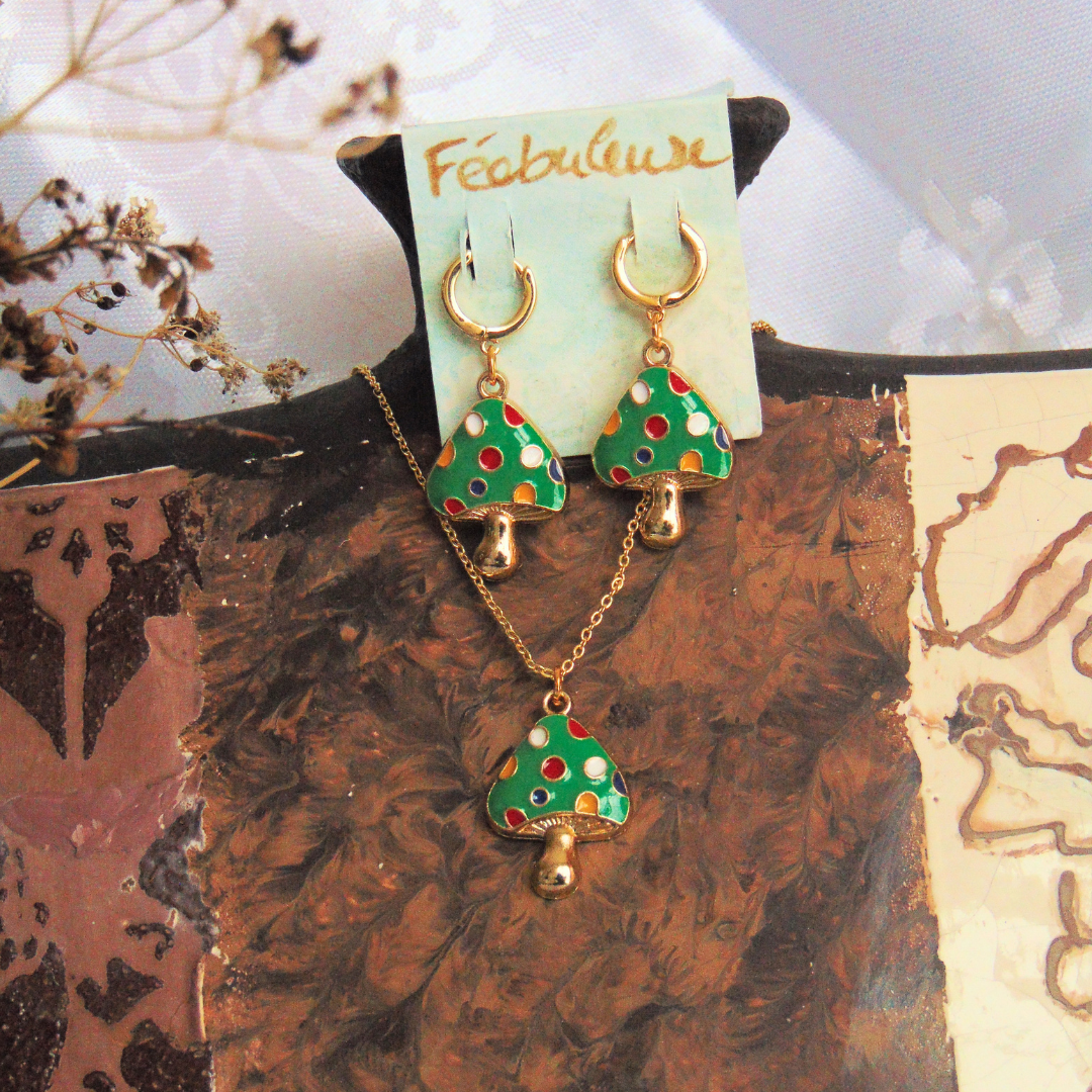 Collier enchanté – Champignons dorés